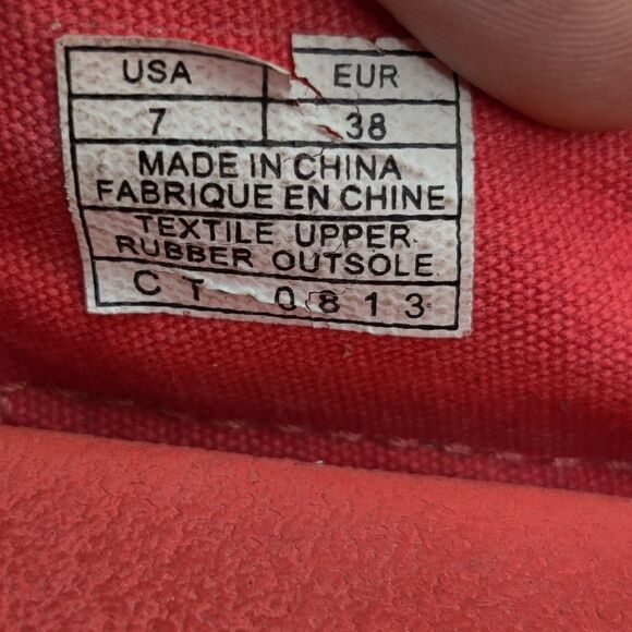 Sanuk sidewalk Surfer Flat Loafer Shoes Orange /Multi Geometric Canvas Sz 7 - Picture 11 of 11